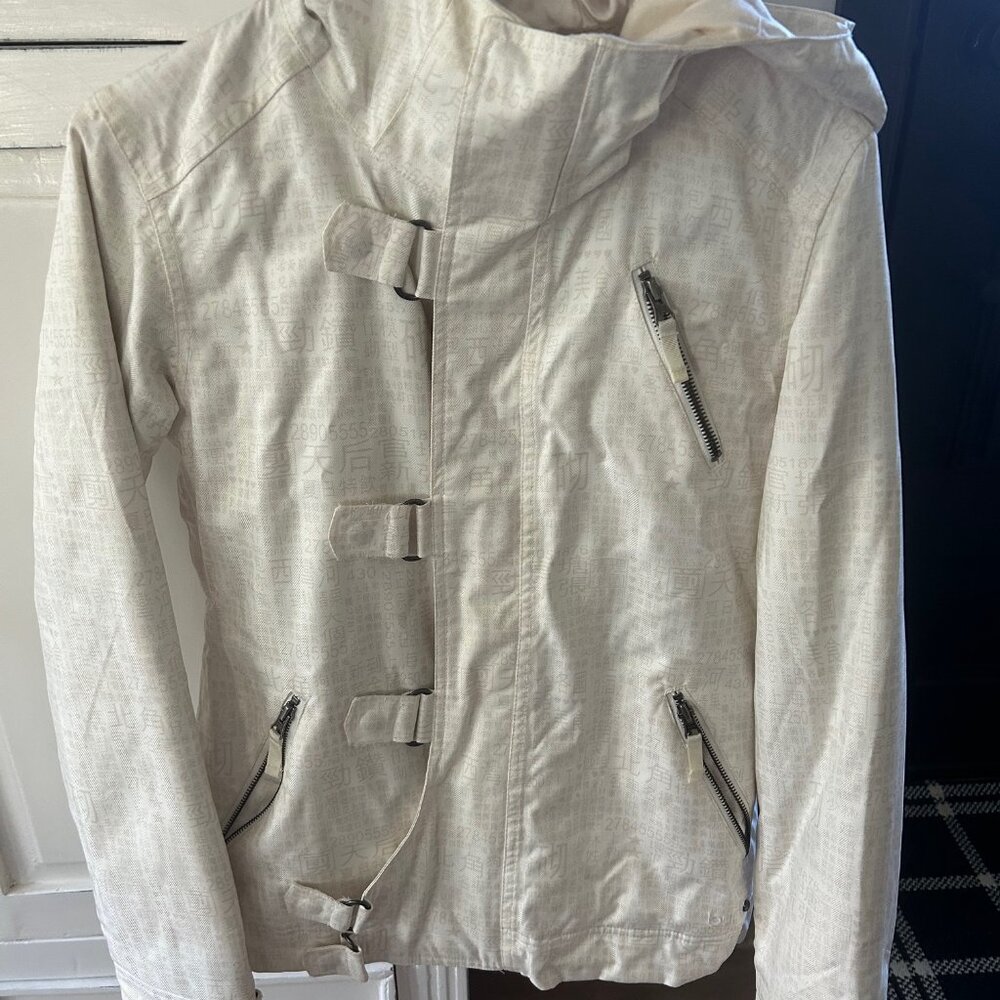 Burton Dream Snowboard Jacket Bright White Paper Print - Women's M